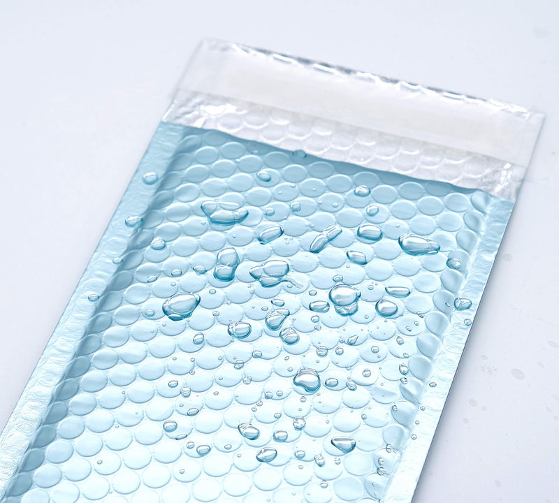 ProLine Packaging ProLine Matte Metallic Ice Blue Bubble Padded Mailers 4x8 Inch Self Seal Padded Envelopes (10) - Image 4